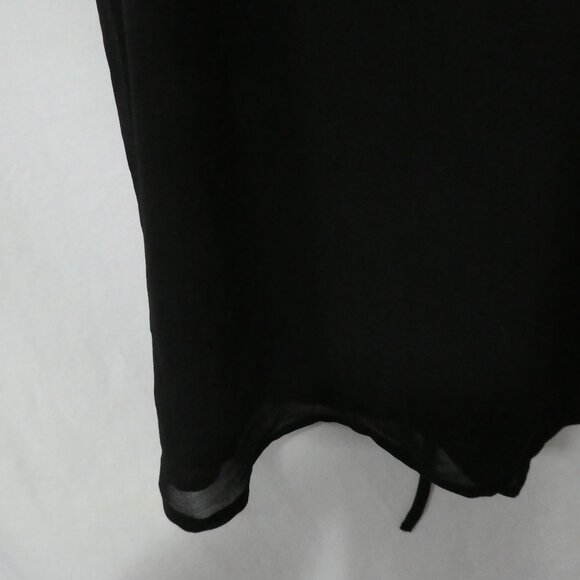 H&M | size 8 | Elegant Sheer Black Ruffle Detail Dress | Lace Up Waist - Picture 15 of 16